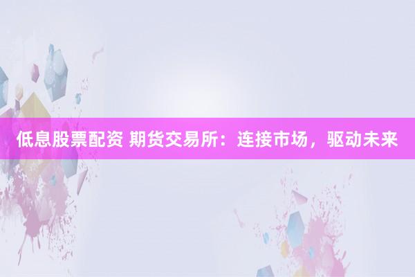 低息股票配资 期货交易所：连接市场，驱动未来